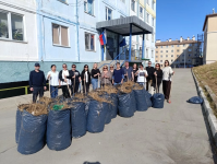 Коллектив Департамента здравоохранения провел уборку прилегающей к Департаменту территории.